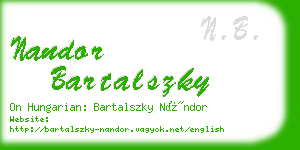 nandor bartalszky business card